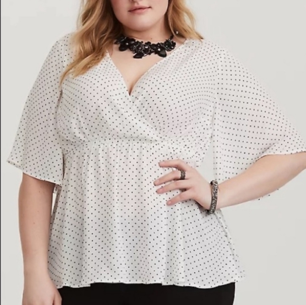 Torrid Lily Babydoll Georgette Surplice Blouse